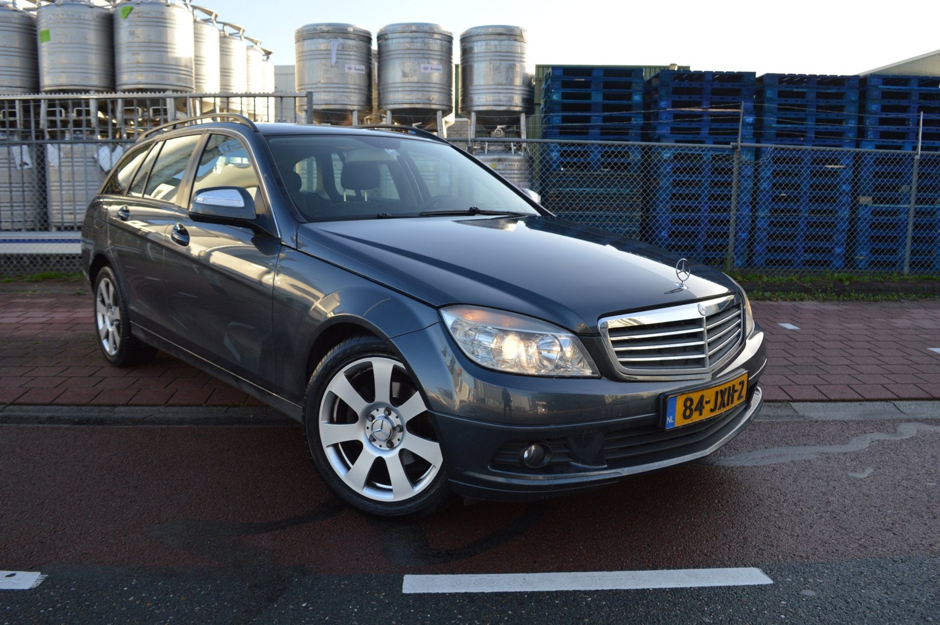 Mercedes-Benz C-klasse Estate 200 CDI bj09 airco elec pak tr, Auto's, Automaat, Zwart, 4 cilinders, Verwarmde buitenspiegels
