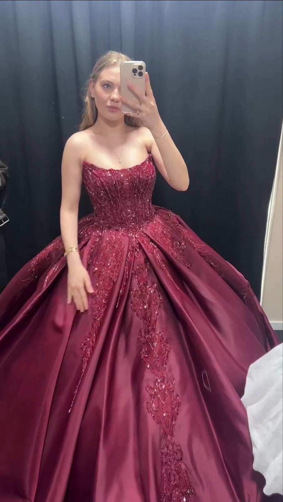 Kına / Henna Jurk – Bordeaux Rood, Ophalen of Verzenden, Zo goed als nieuw, Rood, Trouwjurk