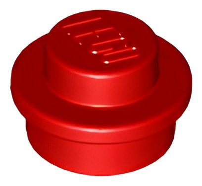 100x LEGO 614121 - 4073 - Red Plate, Round 1 x 1, Gebruikt, Overige thema's, Lego, Ophalen of Verzenden