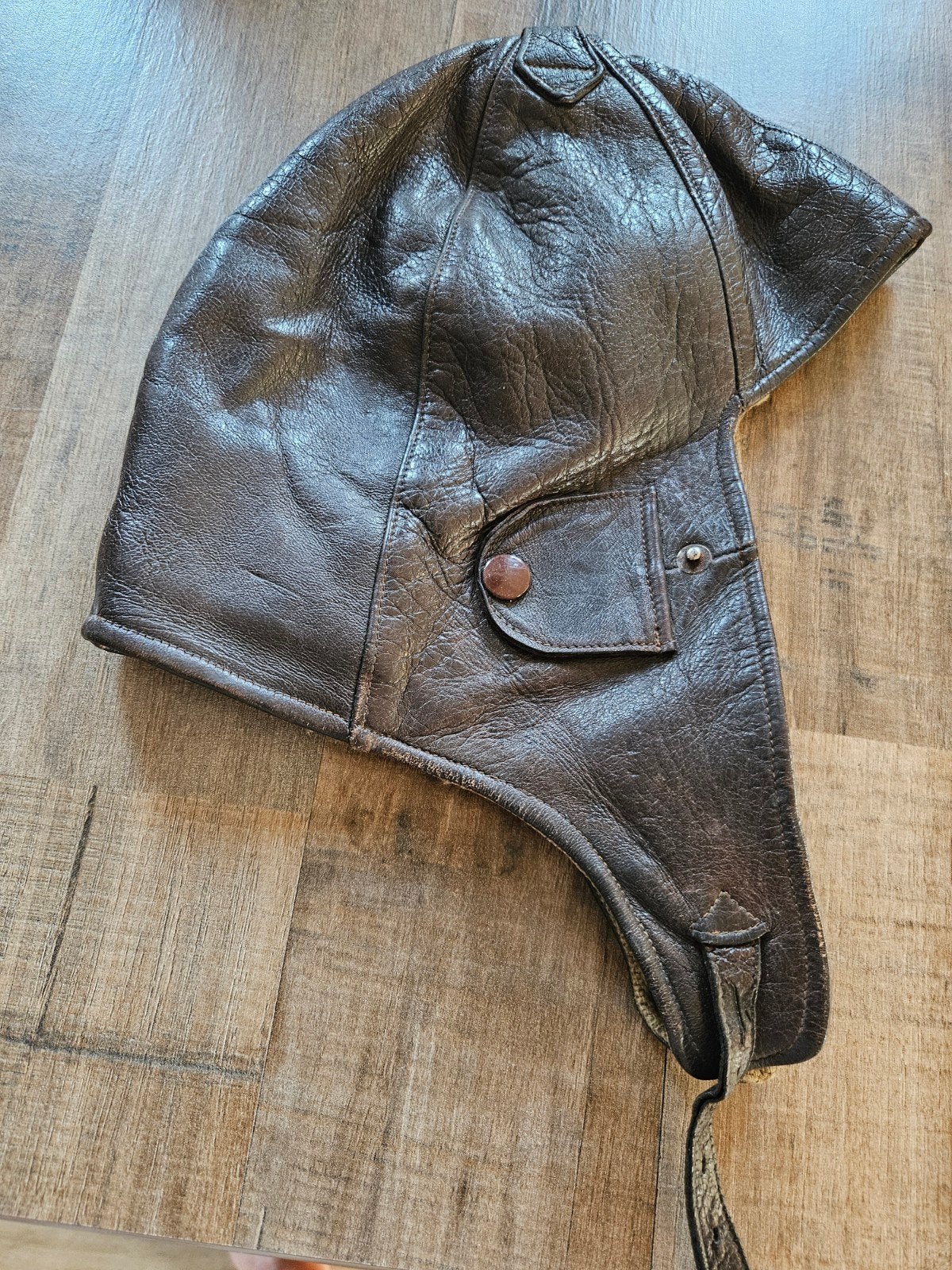 Vintage Leren Pilotenmuts - Bruin, Verzenden