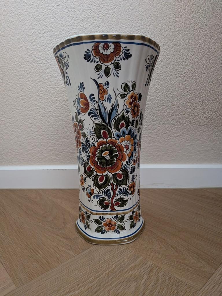 flora keramiek delfts polychroom holland handwork, Antiek en Kunst, Antiek | Vazen, Ophalen of Verzenden