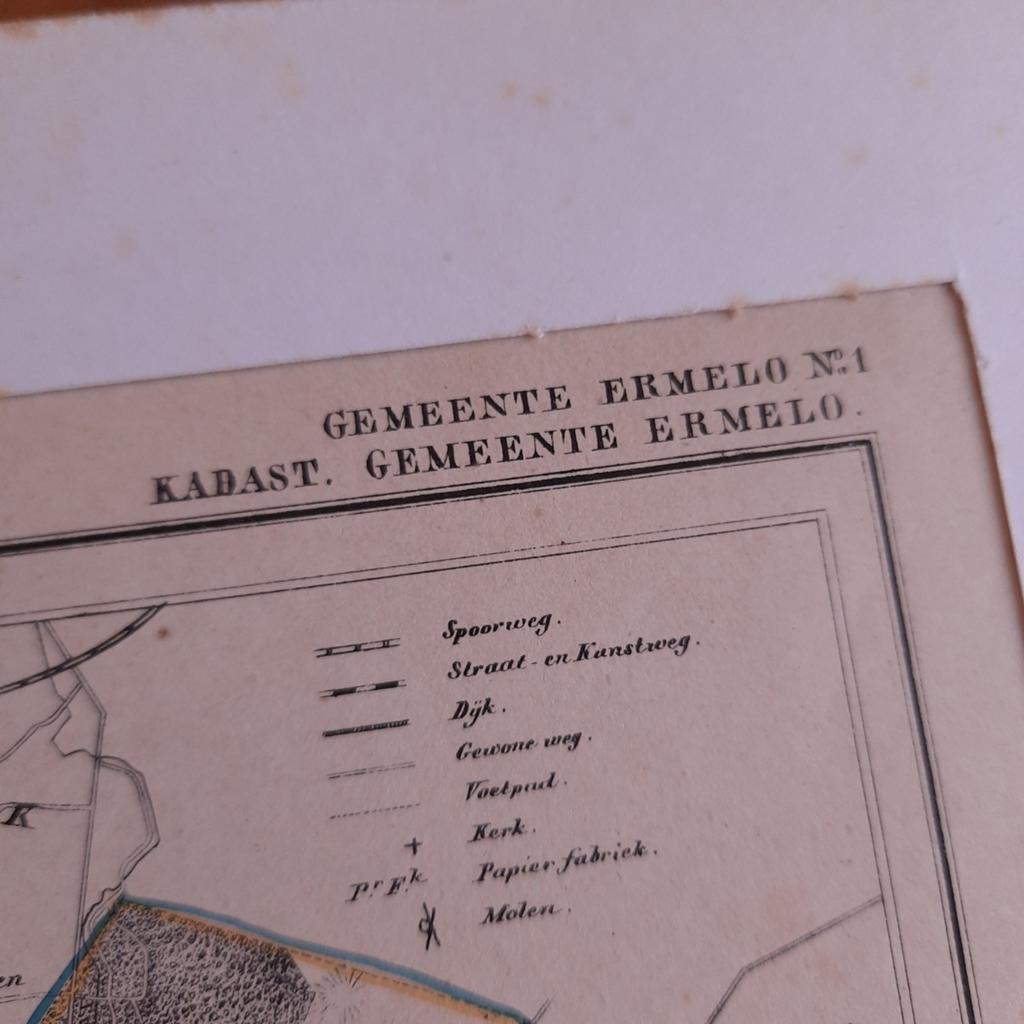 Oude Kaart 1867 Gemeente Ermelo, Gelezen, Verzenden, Landkaart, 1800 tot 2000