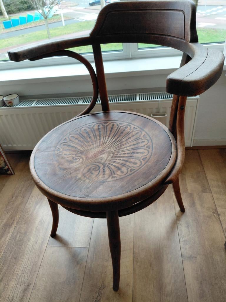 Thonet stoel met prachtige print - vintage, Ophalen