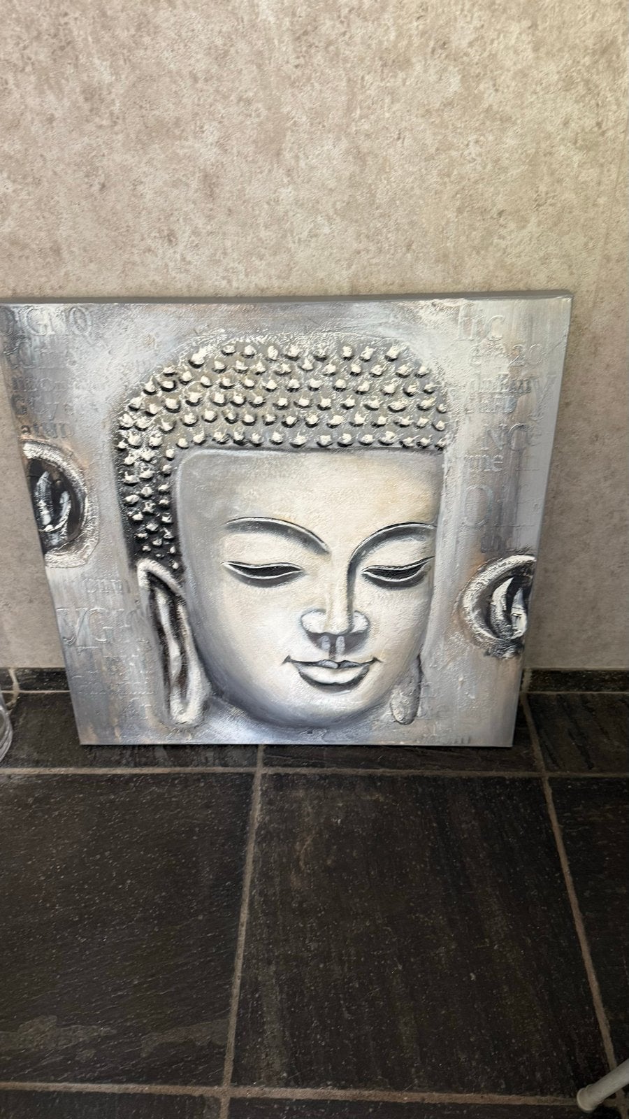 Boeddha Schilderij - 3d maat 80 x 80, Ophalen, Acrylverf, Doek, Realistisch