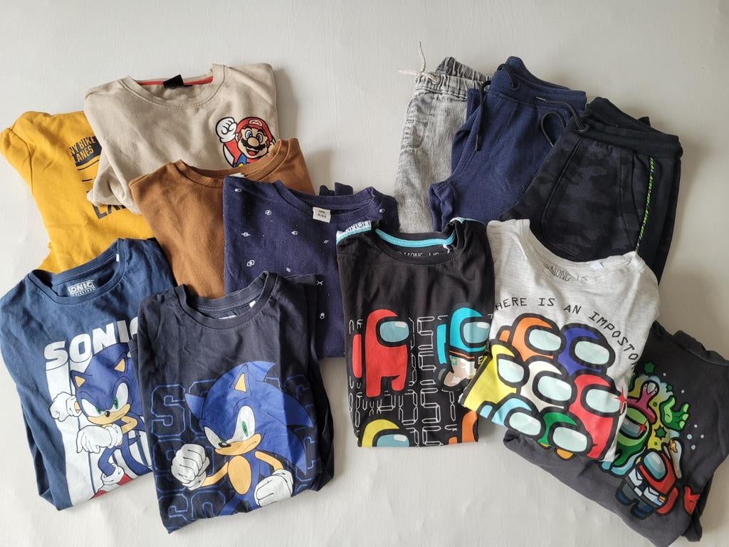 Jongens kledingpakket 12st mt 146-152 Sonic en Among Us, Ophalen of Verzenden, Maat 146
