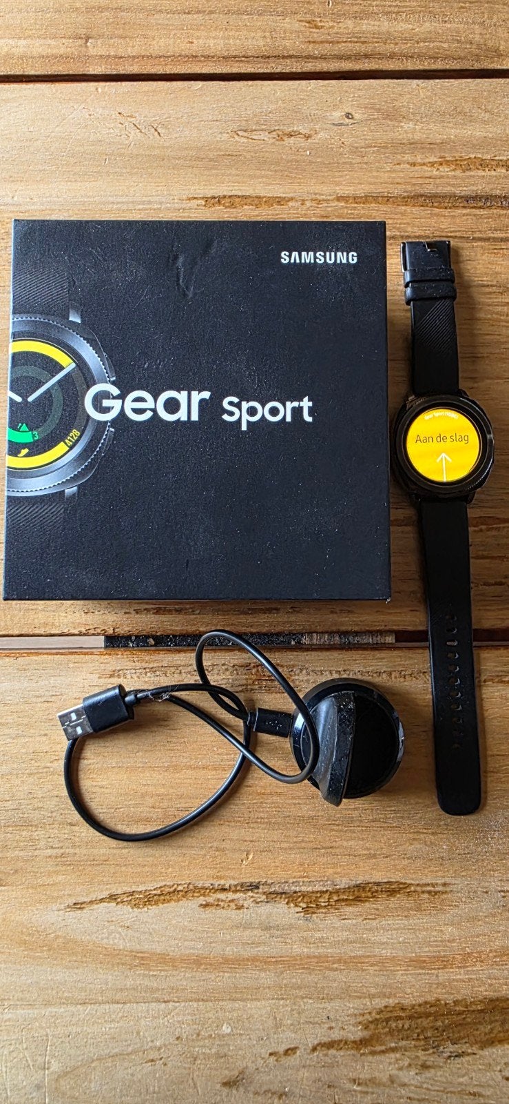 Samsung Gear Sport Smartwatch Zwart - Zo goed als nieuw, Gebruikt, Zwart, Snelheid, Ophalen of Verzenden