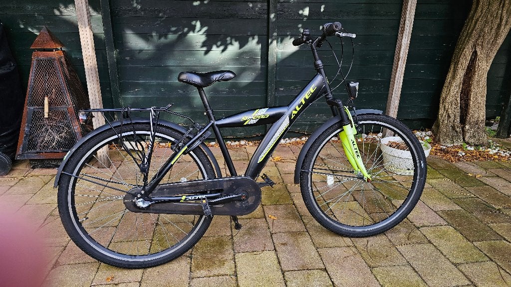 Altec Speed Kinderfiets - 26 inch - Zwart/Neon Geel, Fietsen en Brommers, Terugtraprem, Gebruikt, Heren, Geen vering