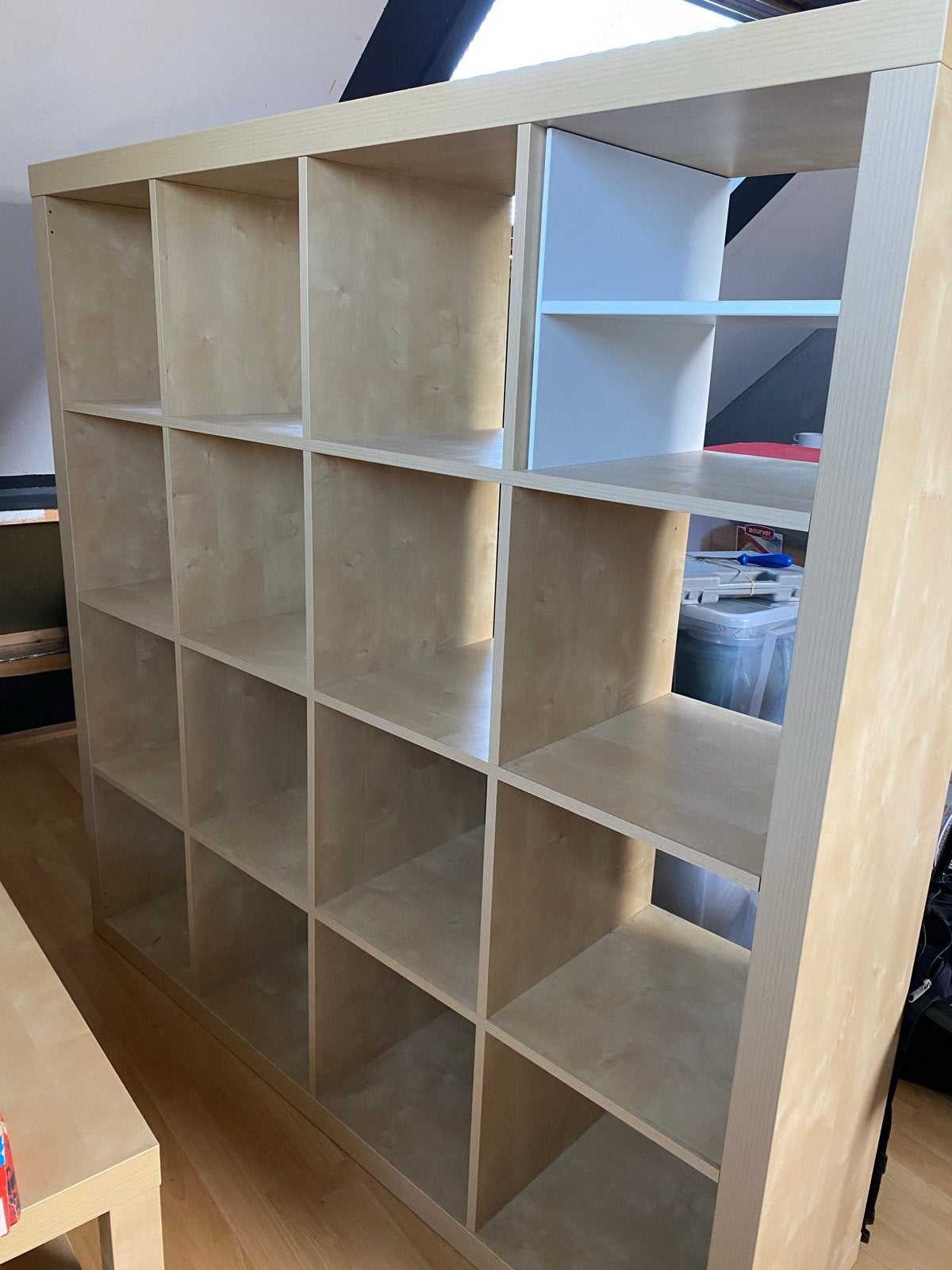 IKEA Kallax Kast 4x4 Vakken - beuken, Huis en Inrichting, Ophalen, Met plank(en), Gebruikt, 100 tot 150 cm
