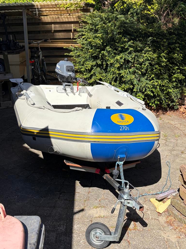 270s rubberboot met Yamaha 2.5 pk (4T) buitenboordmotor, Ophalen, Gebruikt, Yamaha, Benzine