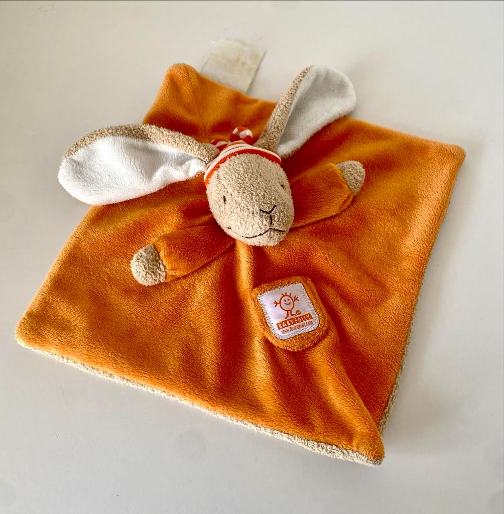 Baby folly Knuffeldoekje Konijn Oranje, Ophalen of Verzenden, Zo goed als nieuw, Overige typen