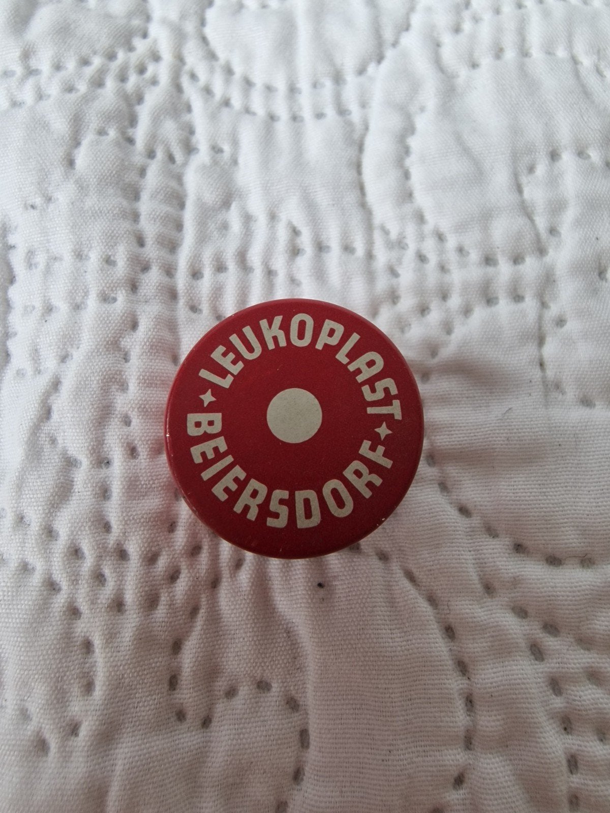 Vintage Leukoplast Beiersdorf blikje - Rood, Ophalen of Verzenden, Gebruikt