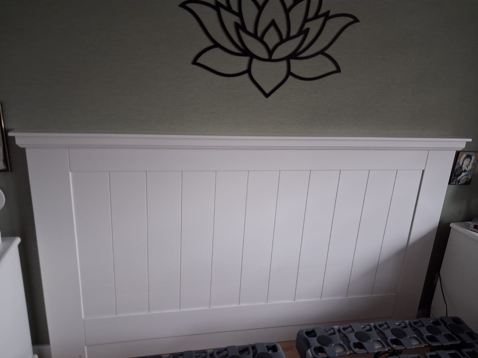 achterwand bed, Huis en Inrichting, Ophalen, Wit, Tweepersoons, 140 cm