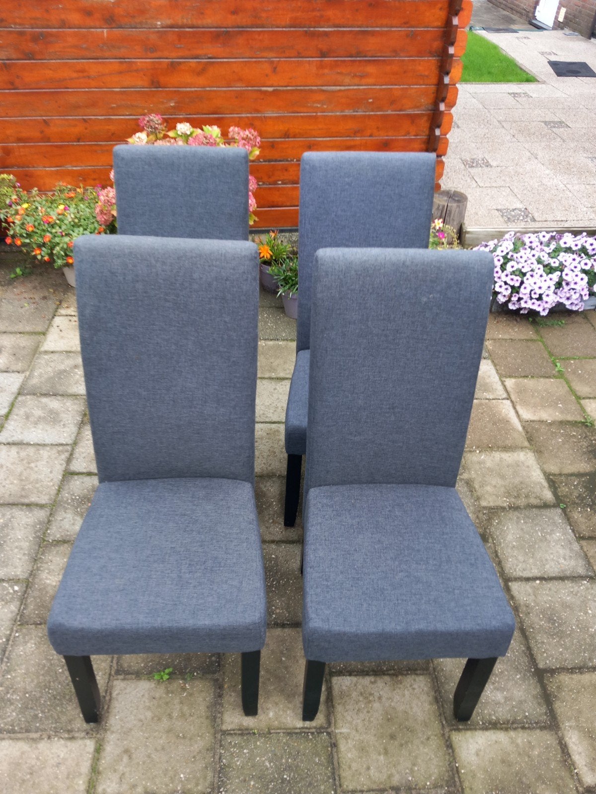 Te koop 4 stoelen, Huis en Inrichting, Ophalen, Gebruikt, Stof, Vier