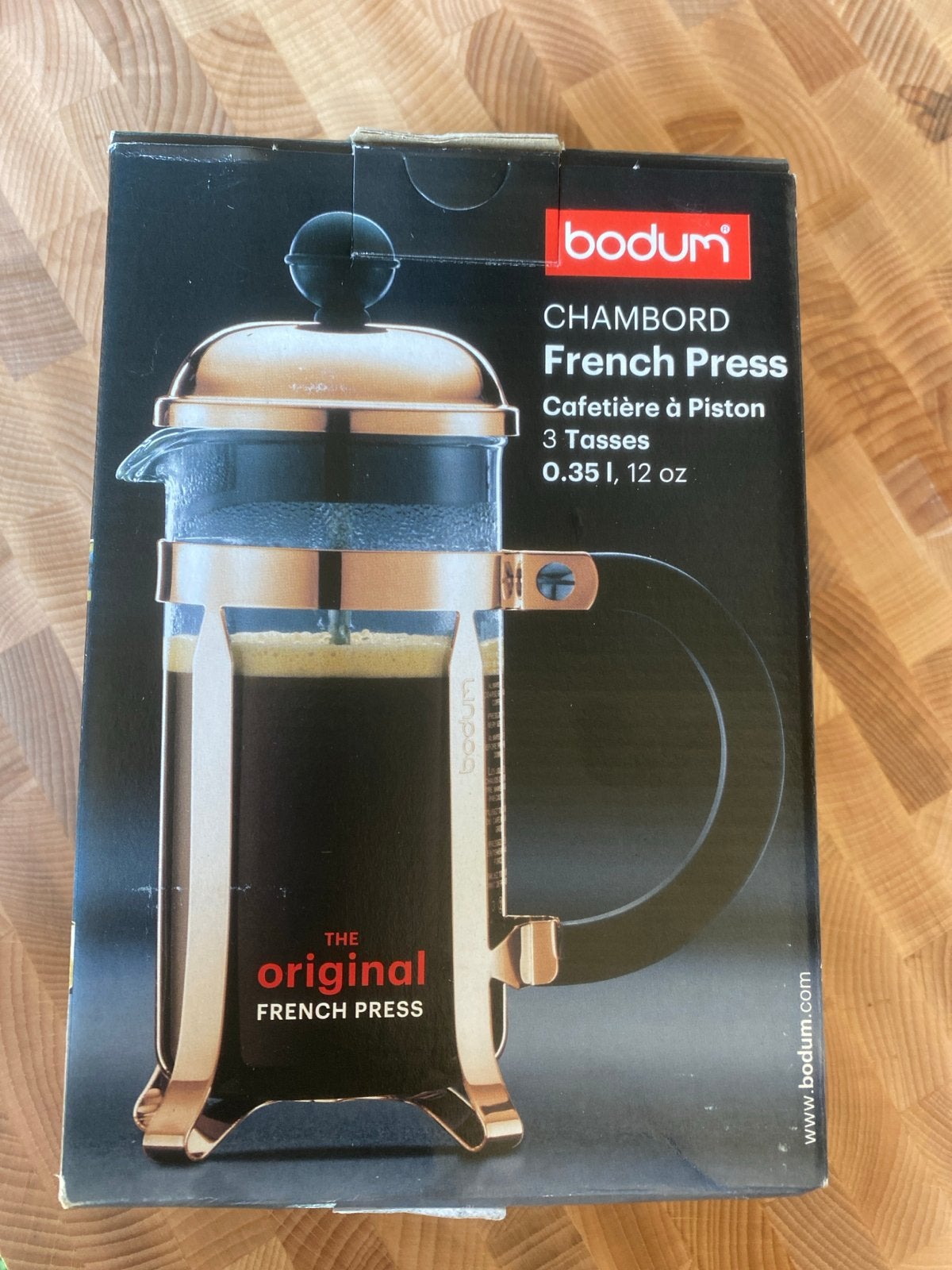 Bodum Chambord French Press - Nieuw in doos, Witgoed en Apparatuur, Koffiezetapparaten, Nieuw, Gemalen koffie, Koffiemachine, 2 tot 4 kopjes