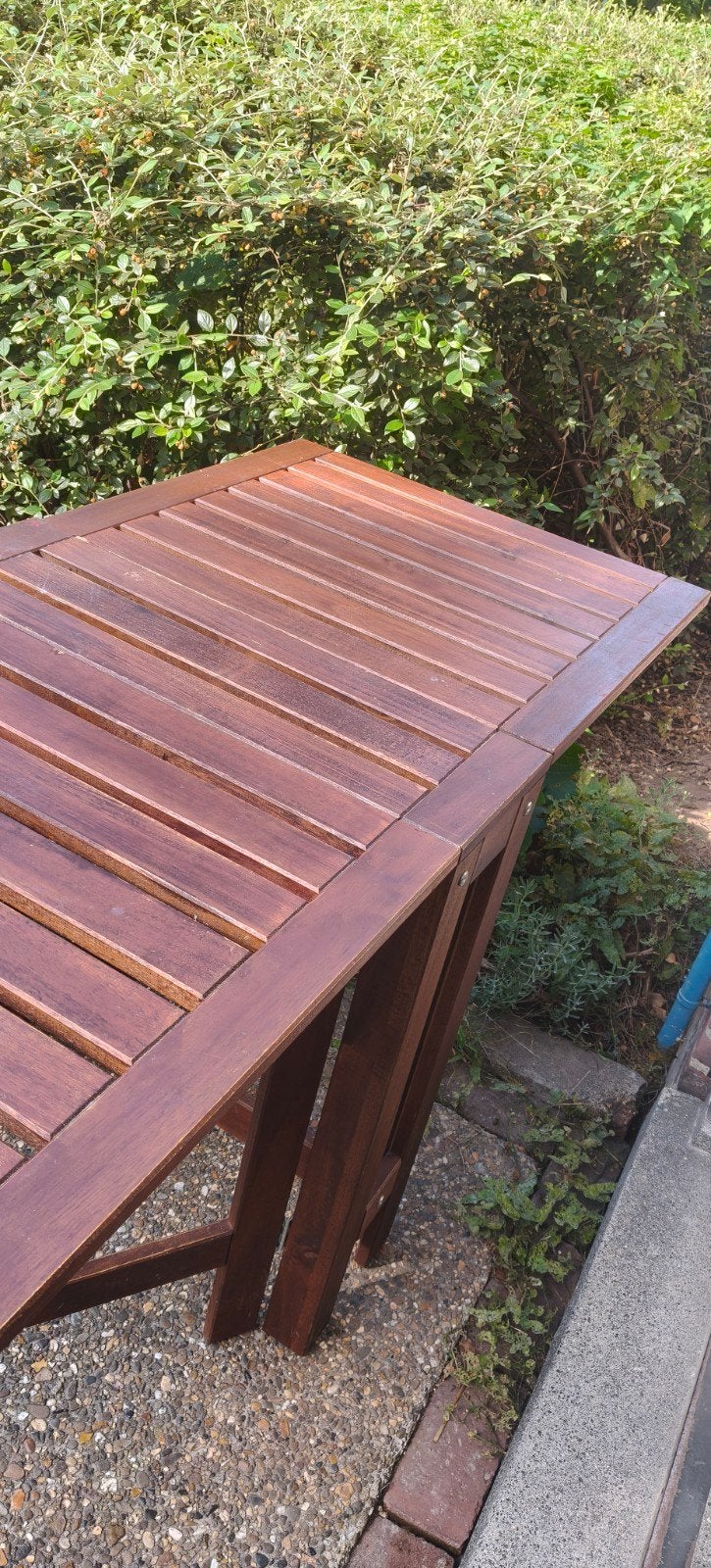 Houten tuintafel - inklapbaar, Ophalen, Gebruikt, Rechthoekig, Hout