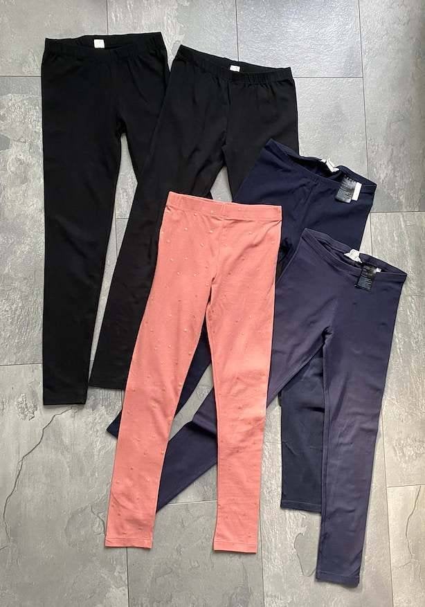 5 leggings in een, maat 134 (qwe), Broek, Meisje, Hema/H&M, Ophalen of Verzenden