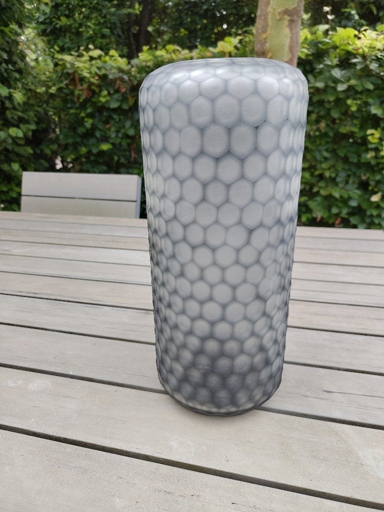 Design vaas van Guaxs met honingraat-motief, Ophalen, 35 cm, Grijs, Glas