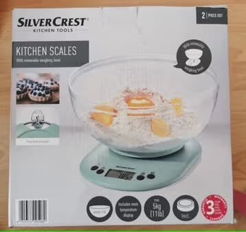 Nieuwe SilverCrest keukenweegschaal met kom 5 kg, Huis en Inrichting, Overige typen, Kunststof, Ophalen of Verzenden, Overige merken