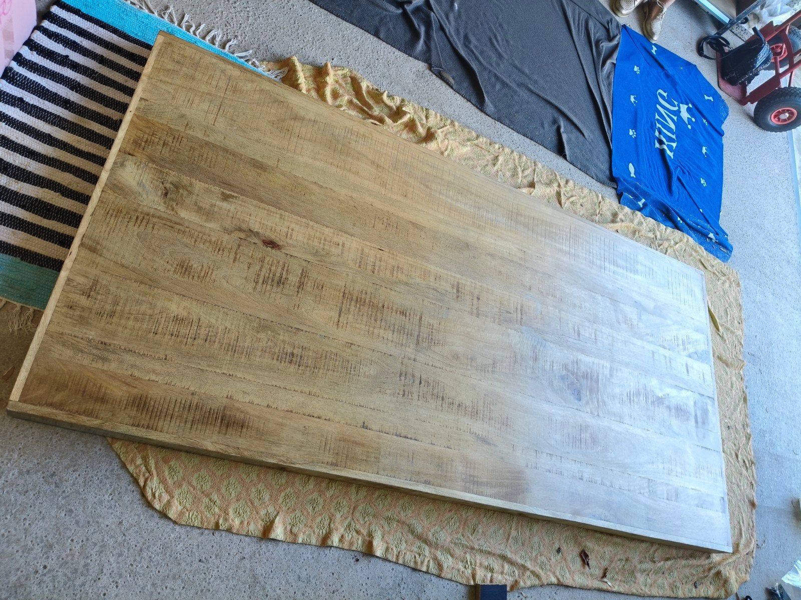 Mango houten tafelblad 2,10 x 1 m, Ophalen, 100 tot 150 cm, 200 cm of meer, Vijf personen of meer