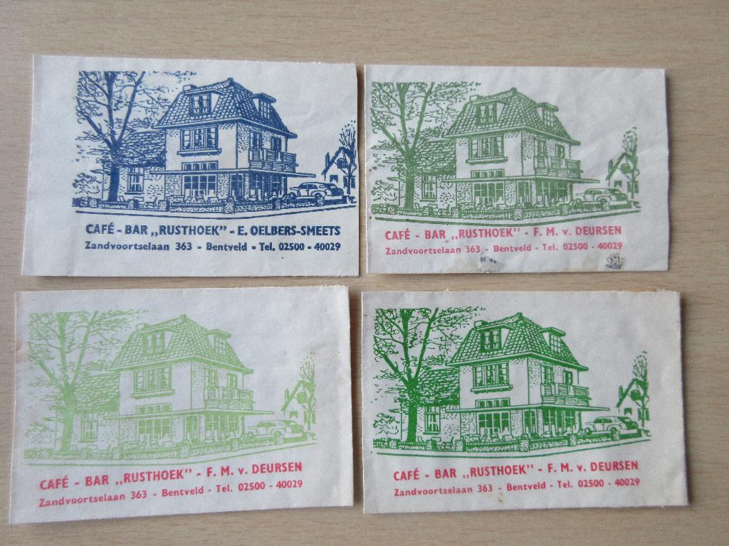 4 x Bentveld, café-bar Rusthoek, Verzenden, Nederland