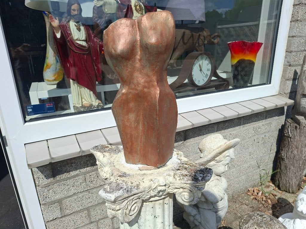 vintage handgemaakt torso vrouwen beeld van klei, Ophalen of Verzenden, Zo goed als nieuw, Mens