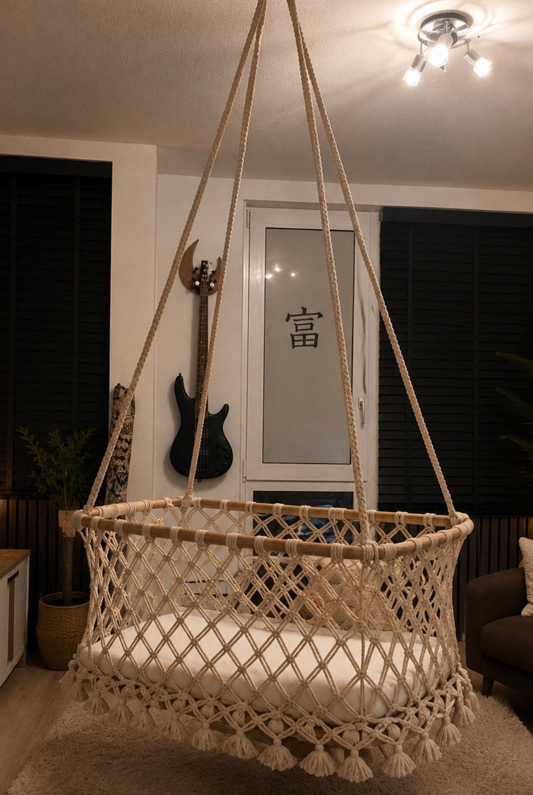 Macramé hangwiegje voor baby's, Kinderen en Baby's, Babywiegjes en Ledikanten, Ophalen of Verzenden, Zo goed als nieuw, Wieg