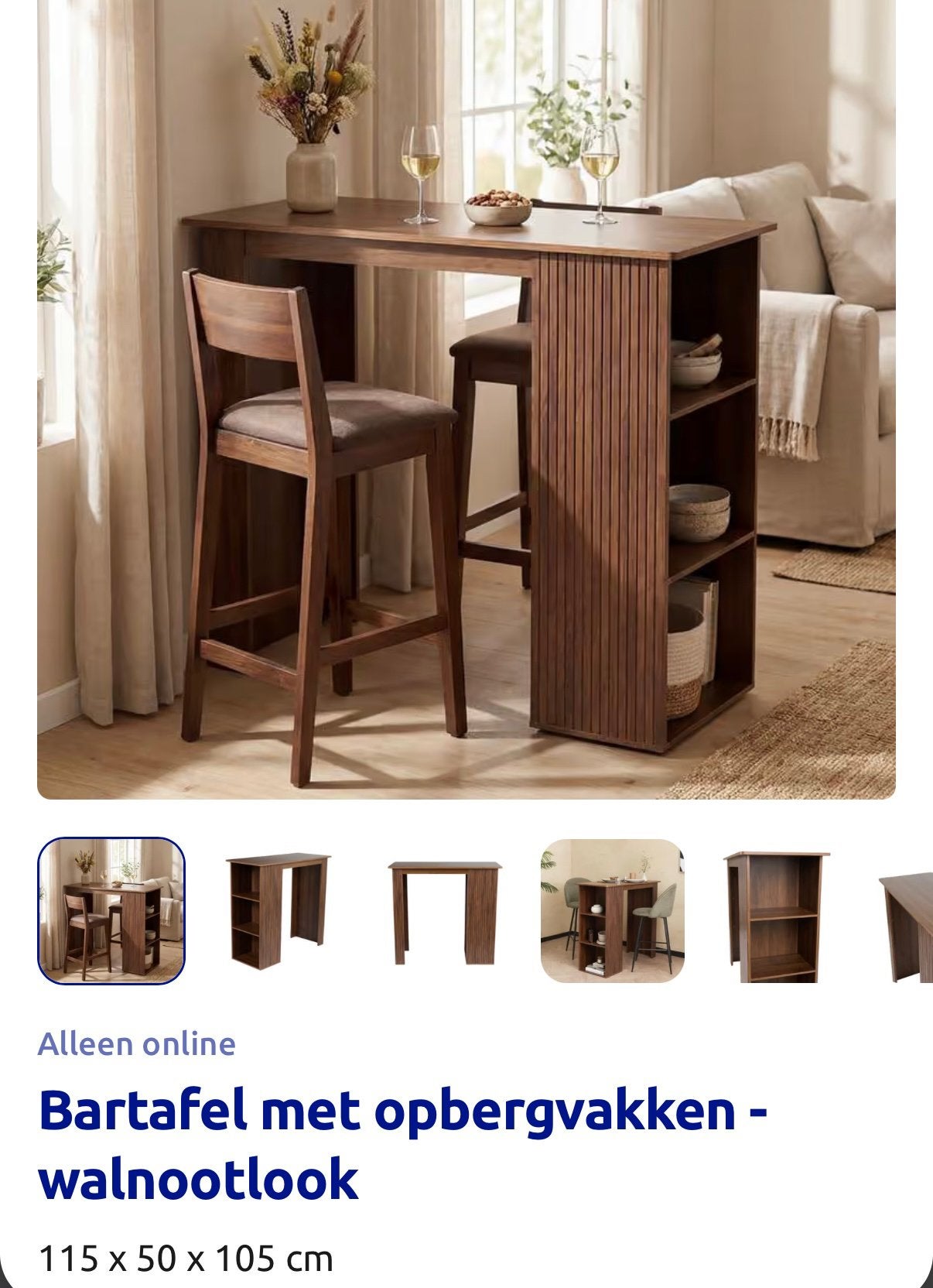 Bartafel met opbergvakken - Nieuw!, Ophalen, Nieuw