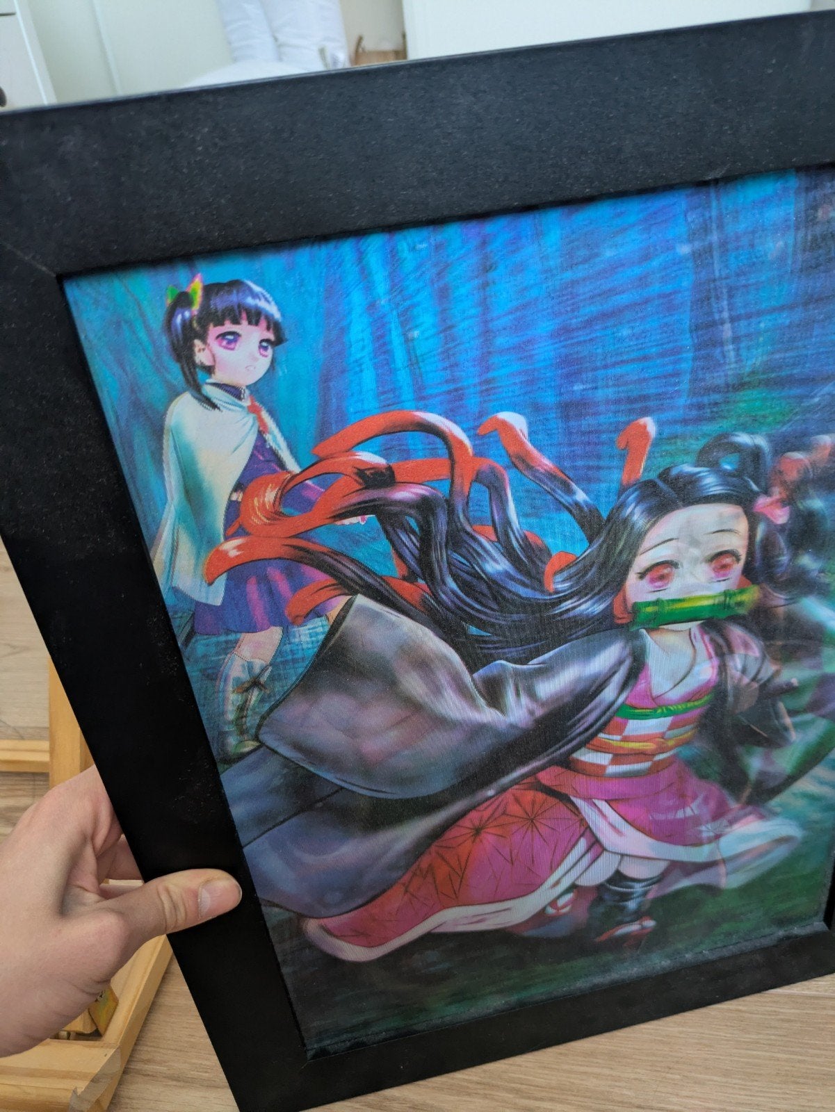 Handgemaakt Inosuke & Nezuko schilderij (Demon Slayer), Antiek en Kunst, Ophalen of Verzenden, Handgeschilderd, Stripfiguren/cartoons