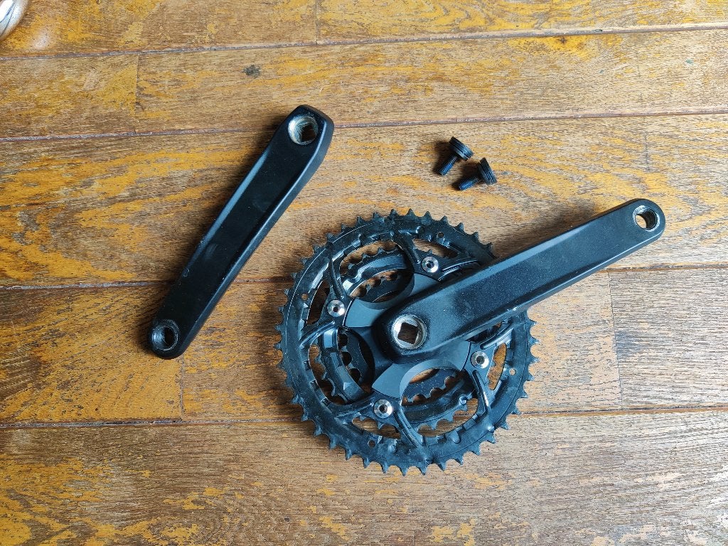 Triple crankstel fiets, 7-8-9 Versnellingen, Fietsen en Brommers, Fietsonderdelen, Gebruikt, Staal, Ophalen of Verzenden, Racefiets