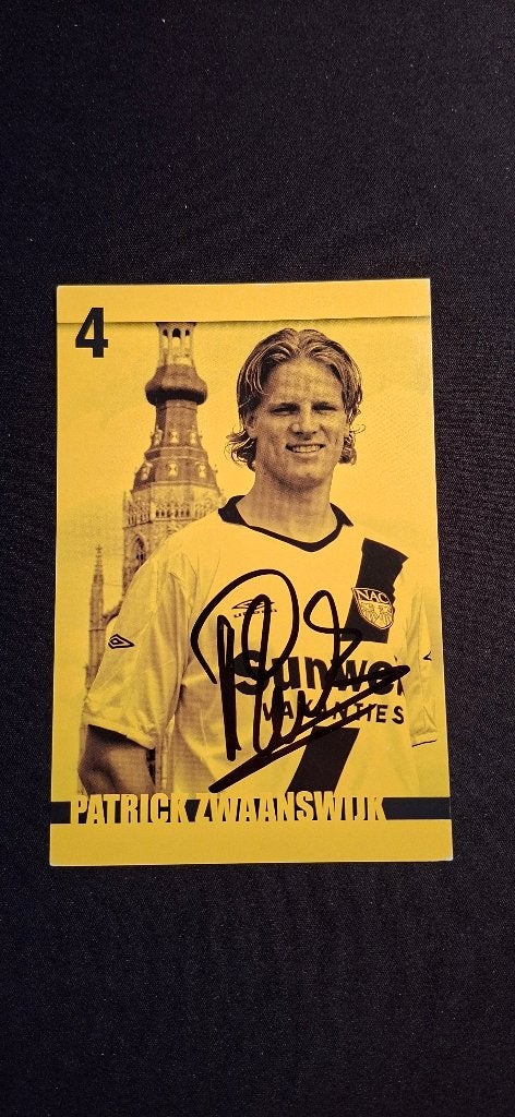 Spelerskaart met handtekening Patrick Zwaanswijk # NAC Breda, Ophalen of Verzenden, Nieuw, NAC Breda, Spelerskaart