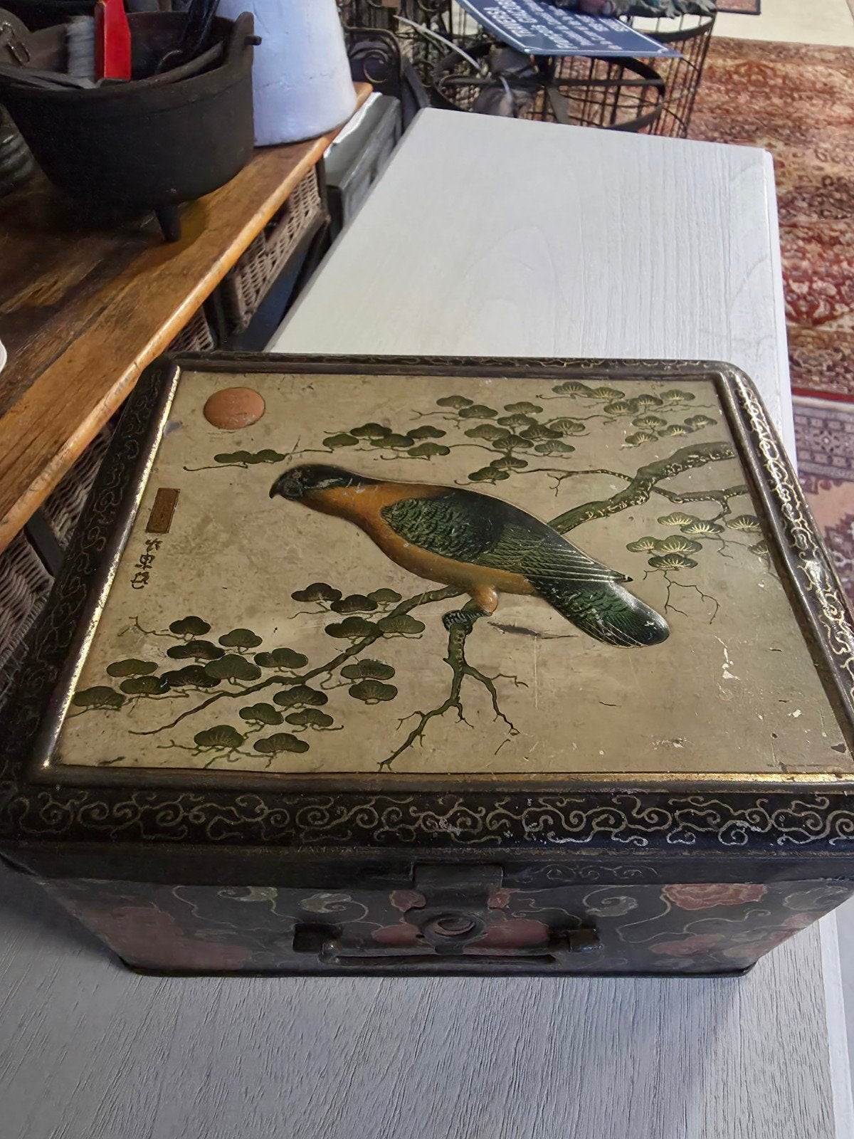 Antieke Chinese blik, Ophalen of Verzenden, Minder dan 50 cm