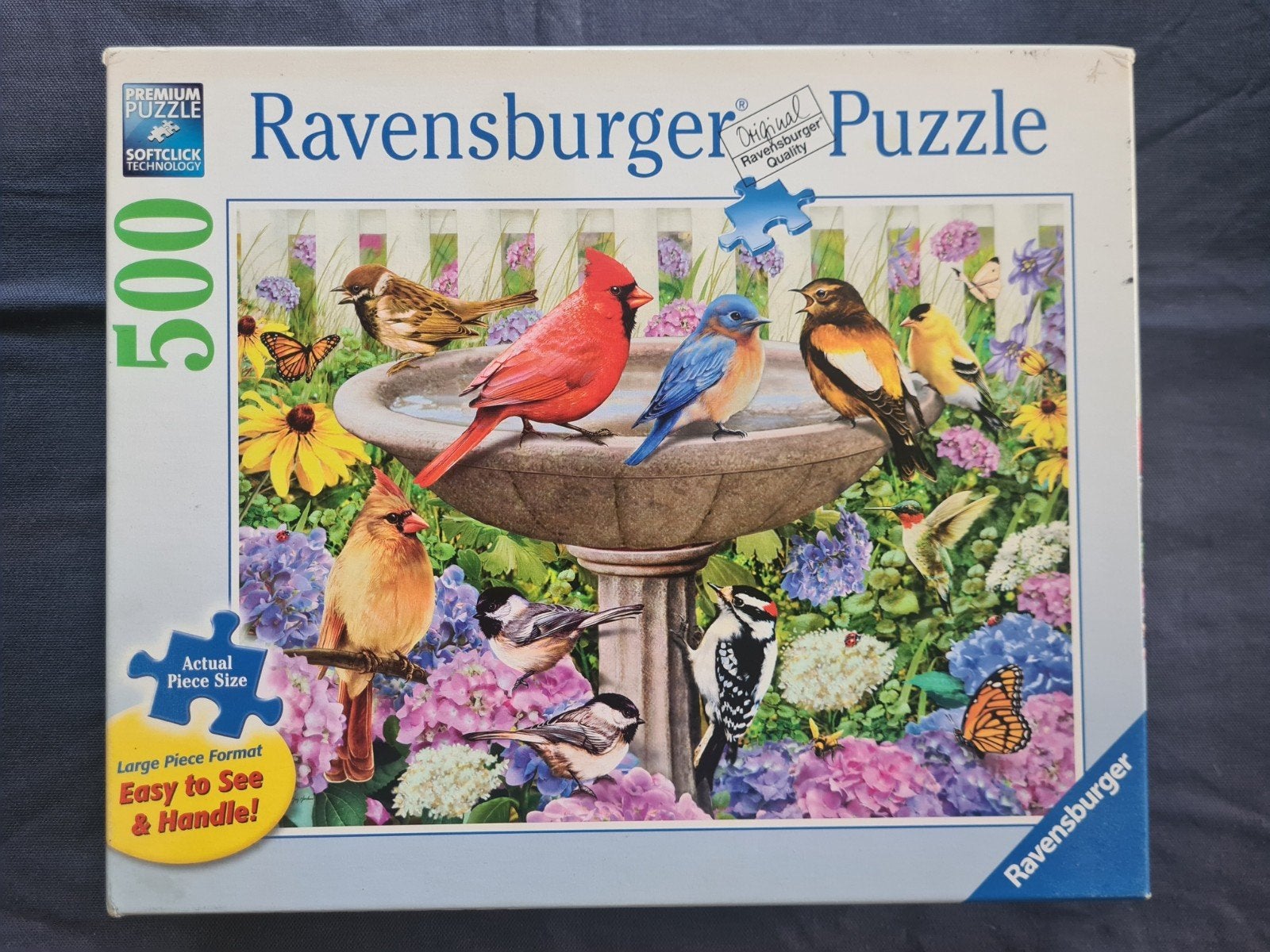Ravensburger puzzel 500 XL stukjes - Bij het vogelbadje, Ophalen of Verzenden