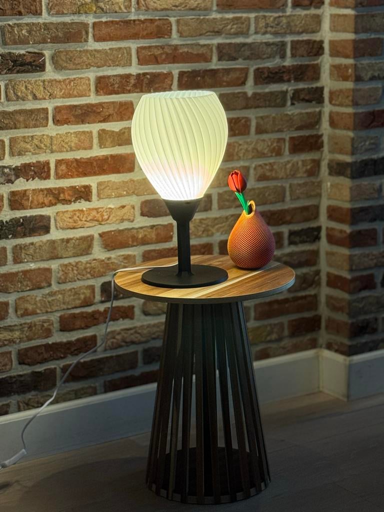 Unieke 3D geprinte tafellamp - Modern design, Huis en Inrichting, Lampen | Tafellampen, Ophalen of Verzenden, Zo goed als nieuw