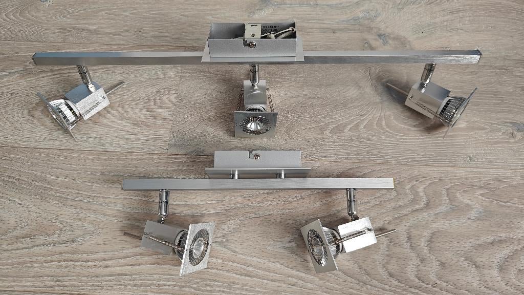 Set aluminium frames met gu10 led-spotjes, Gebruikt, Metaal of Aluminium, Ophalen of Verzenden, Modern