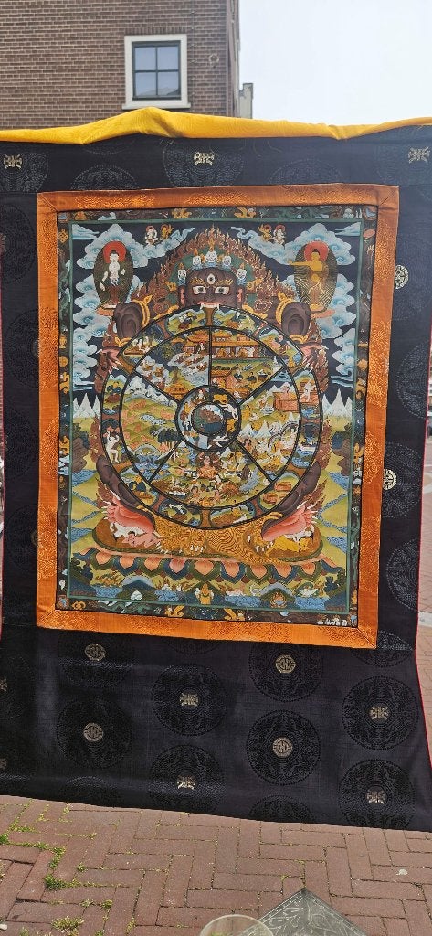 Thangka  traditioneel boeddhistisch rolschilderij uit Nepal, Antiek en Kunst, Ophalen
