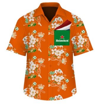 Heineken oranje Hawai bloes maat L/XL - Nieuw -, Ophalen, Oranje of Koningsdag, Heineken, Maat 56/58 (XL)