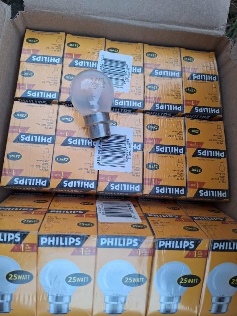 Gloeilampjes Philips b22 bajonet p45. Vanaf 10st., Minder dan 30 watt, Gloeilamp, Nieuw, Bajonetsluiting