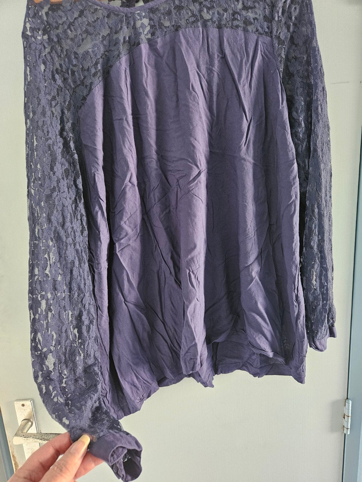 Junarose donker blauw/paarse kanten blouse maat 50, Kleding | Dames, Junarose, Blauw, Blouse of Tuniek, Ophalen of Verzenden