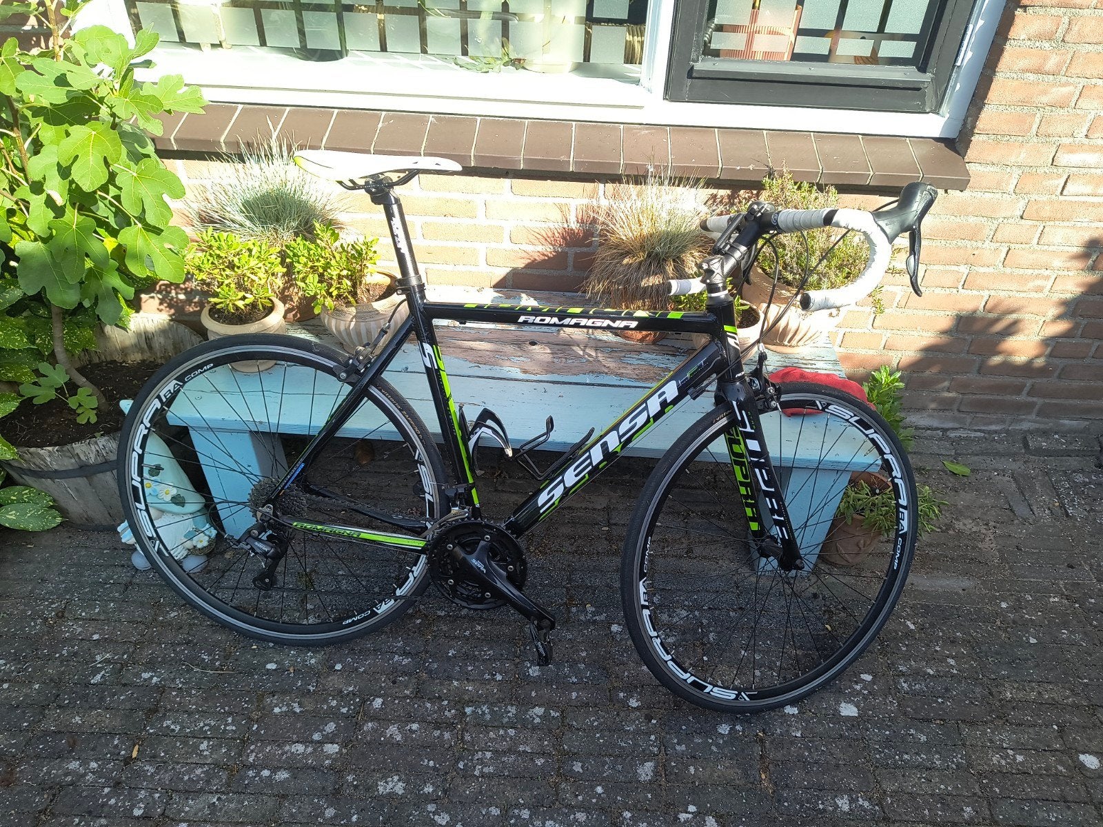Sensa Romagna racefiets - Zwart/Neon Groen, Fietsen en Brommers, Overige merken, 28 inch, Gebruikt, Aluminium