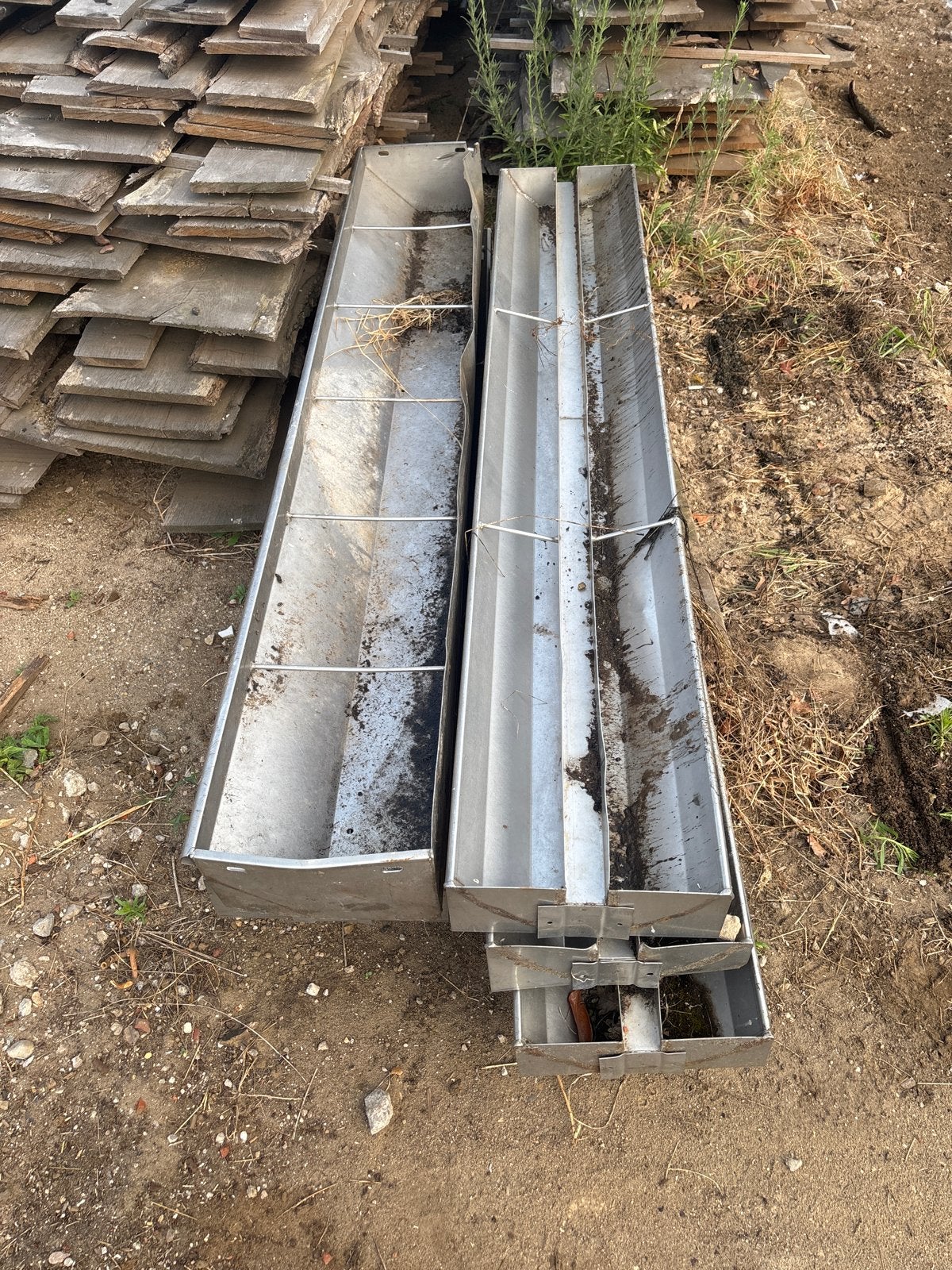Rvs voerbakken 200x35 cm 5 stuks, Ophalen of Verzenden