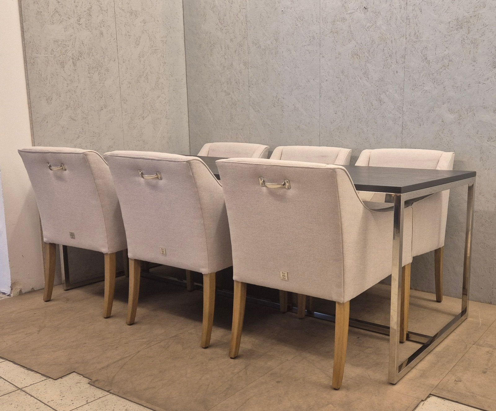 Rivièra Maison eettafel met 6 stoelen complete eetset, Ophalen, Modern landelijk, Zo goed als nieuw, 4 tot 6 stoelen
