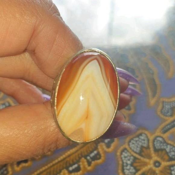 Ring maat 18,5 batu akik Junjung Derajat Indonesië, Sieraden, Tassen en Uiterlijk, Ringen, Ophalen of Verzenden, 18 tot 19, Dame of Heer