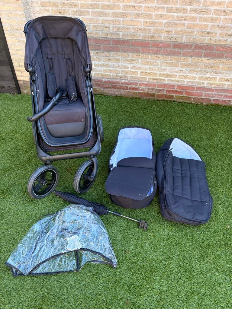 Dubatti one kinderwagen zwart, Gebruikt, Combiwagen, Verstelbare duwstang, Ophalen