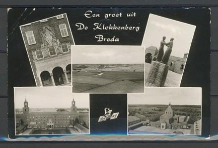 Breda 1950 De Klokkenberg Foto Ansichtkaart m-147b jdu, Ophalen of Verzenden, 1940 tot 1960, Gelopen, Noord-Brabant
