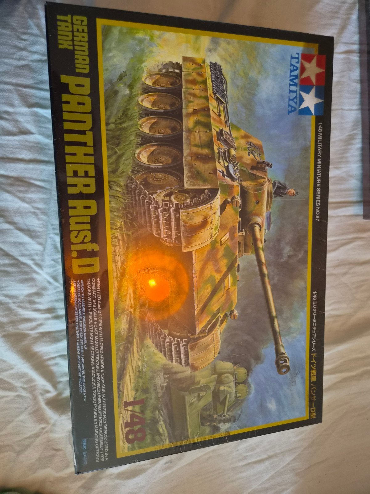 Tamiya Duitse Panther Ausf.D Tank Modelbouw Kit 1:48, Hobby en Vrije tijd, Modelbouw | Auto's en Voertuigen, Tank, 1:32 tot 1:50