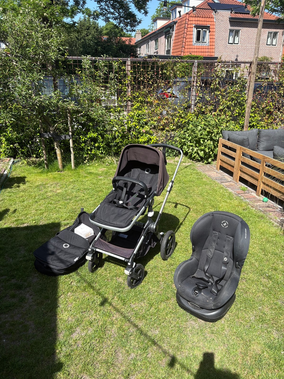 Bugaboo Fox met wieg, kinderzit, trolley en autostoel, Kinderen en Baby's, Buggy's, Ophalen, Gebruikt, Overige merken, Verstelbare rugleuning