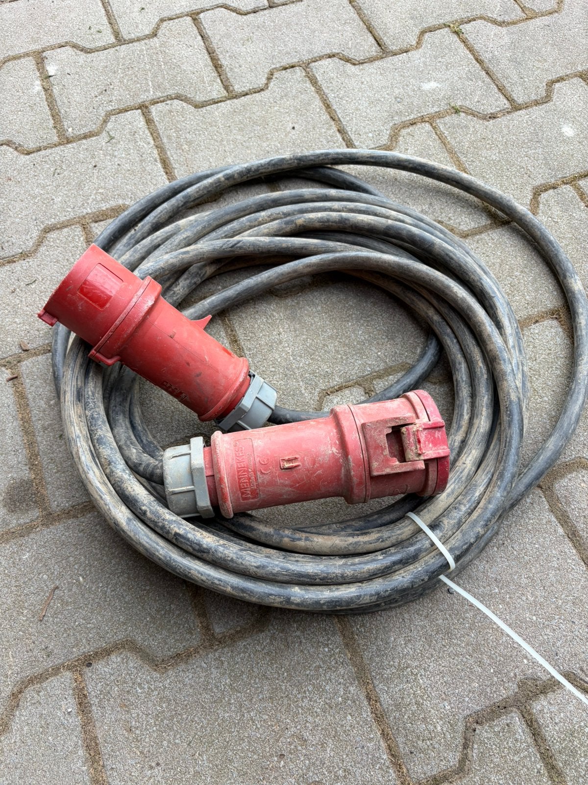 32A krachtstroom verlengkabel 10m 5G4, Ophalen of Verzenden, Zo goed als nieuw, Kabel of Snoer