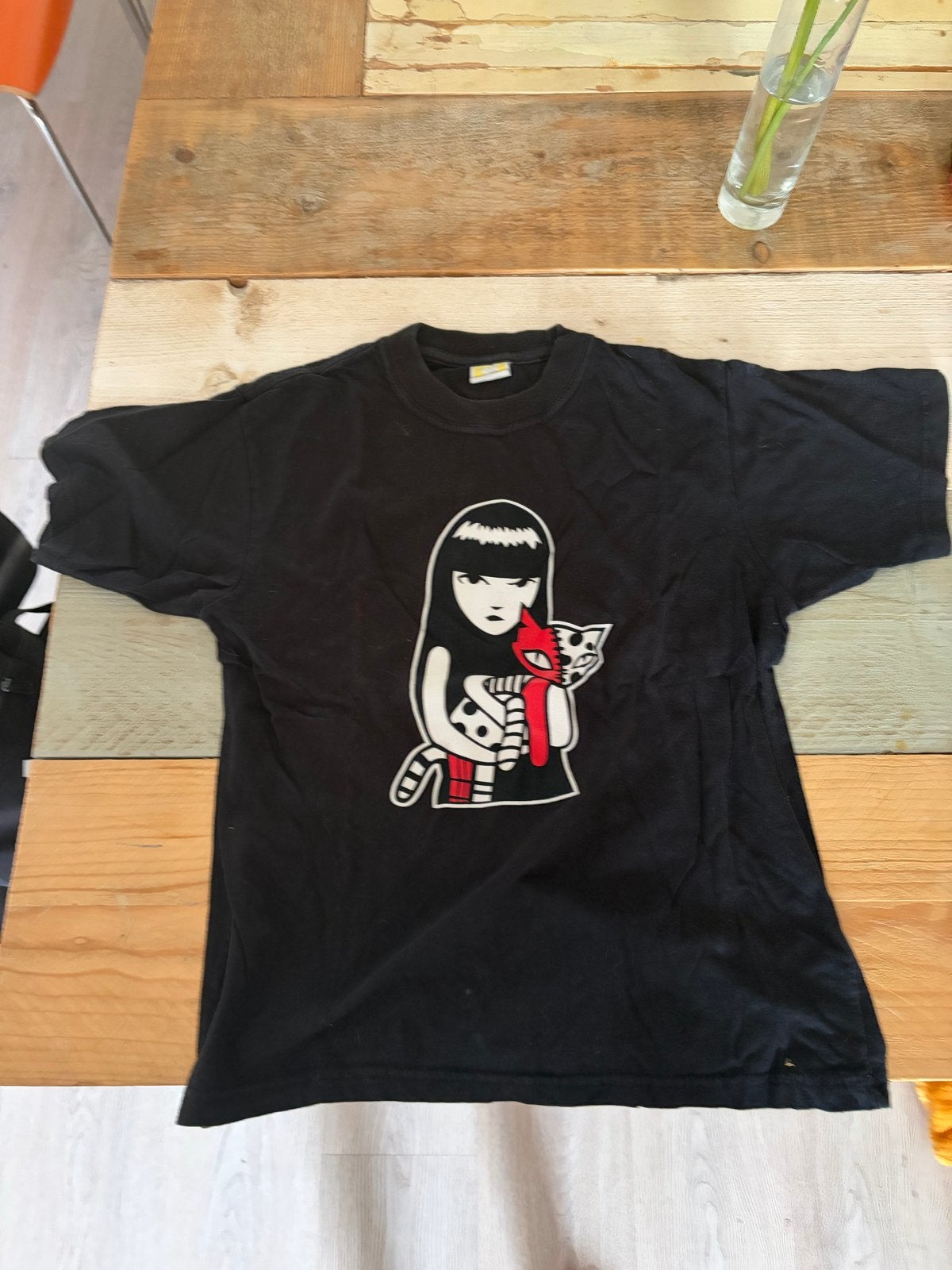 Vintage Emily the Strange T-shirts - Maat M, Meerkleurig, Korte mouw, Gedragen, Ophalen