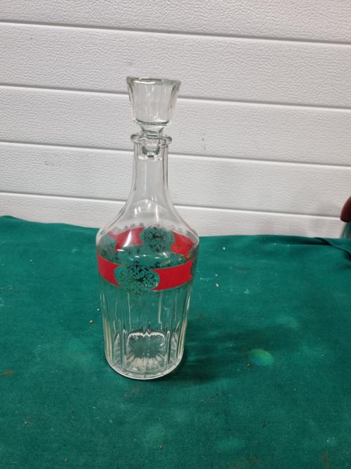 karaf glas met goud rode band, Ophalen of Verzenden, 'T Olde Gre-j, Info@toldegrej.nl, Endepoelstraat 20f Didam