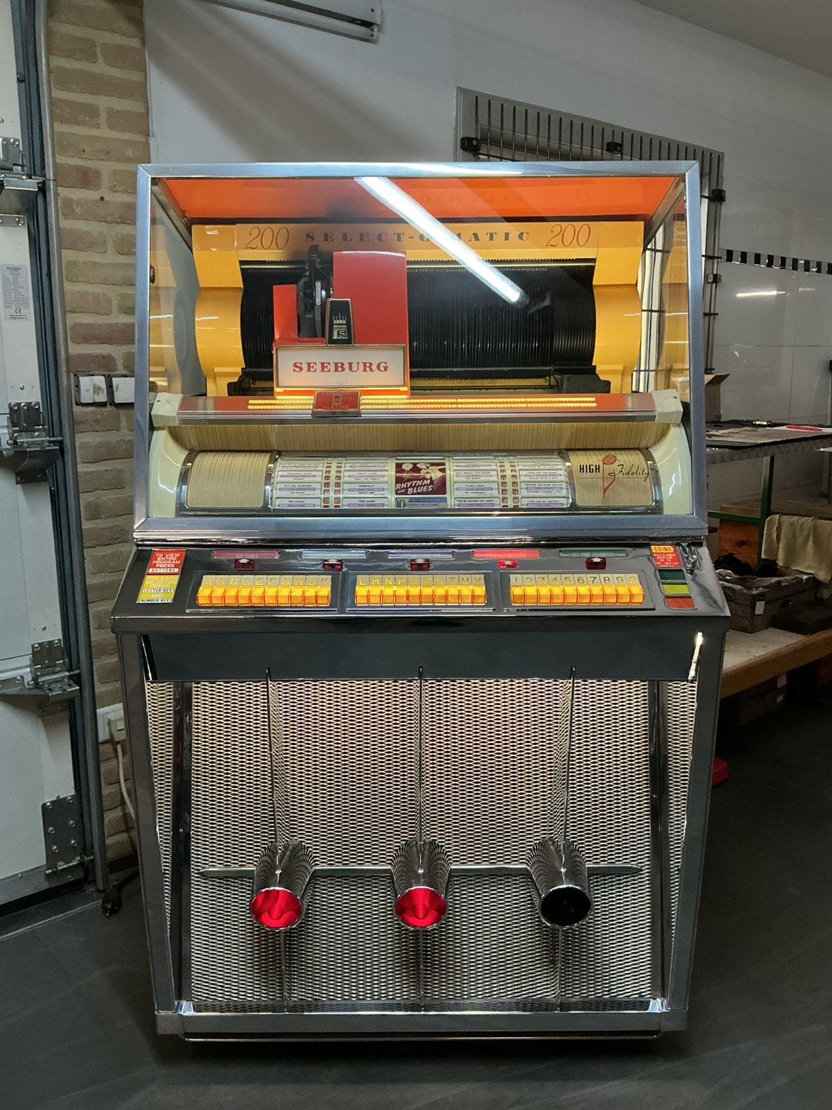Jukebox Seeburg KD 200 (1957) 200 select., Verzamelen, Automaten | Jukeboxen, Ophalen, Gebruikt, 1950 tot 1960, Seeburg